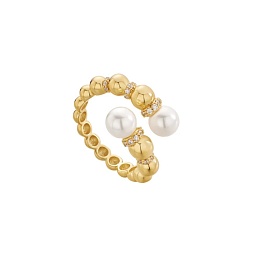 Gold Pearl Sparkle Wrap Ring