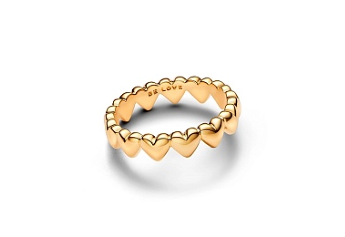 Hearts 14k gold-plated ring