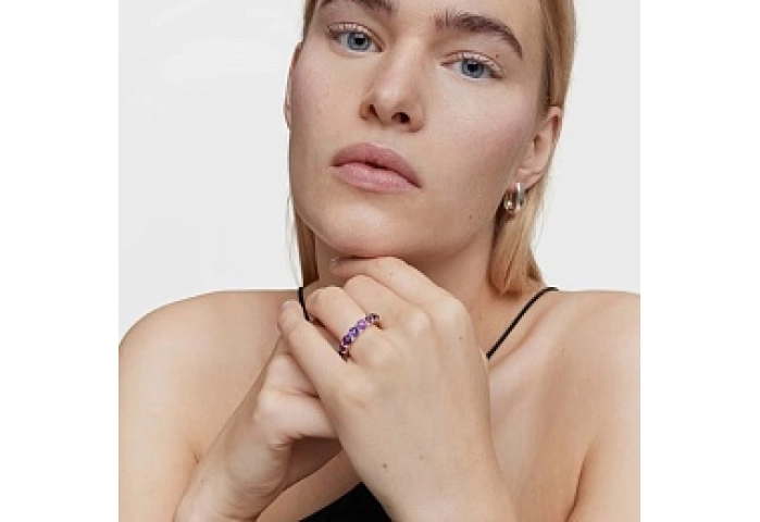 SILVER RING 9 AMETHYST N14