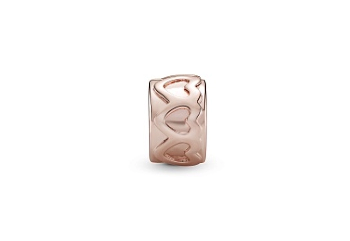 Hearts 14k rose gold-plated clip