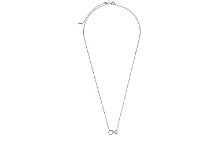 Infinity sterling silver collier with clear cubic 