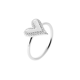 RINGPLATEDSILVERCZ 925 RHODIUM