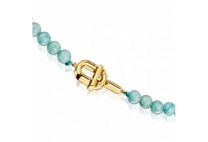 SILVER GOLD PLATED CHOKER AMAZONITE