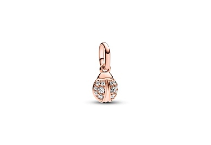 Ladybird 14k rose gold-plated mini dangle with cle