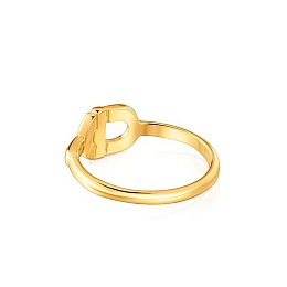 SILVER GOLD PLATED RING 15MM N14