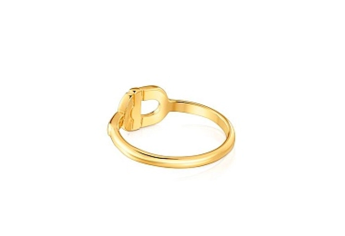 SILVER GOLD PLATED RING 15MM N14