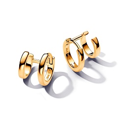 14k Gold-plated double huggie hoop earrings