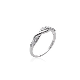 RINGPLATEDSILVERCZ 925 RHODIUM