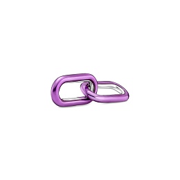 Sterling silver double link with transparentpurple enamel /799663C02