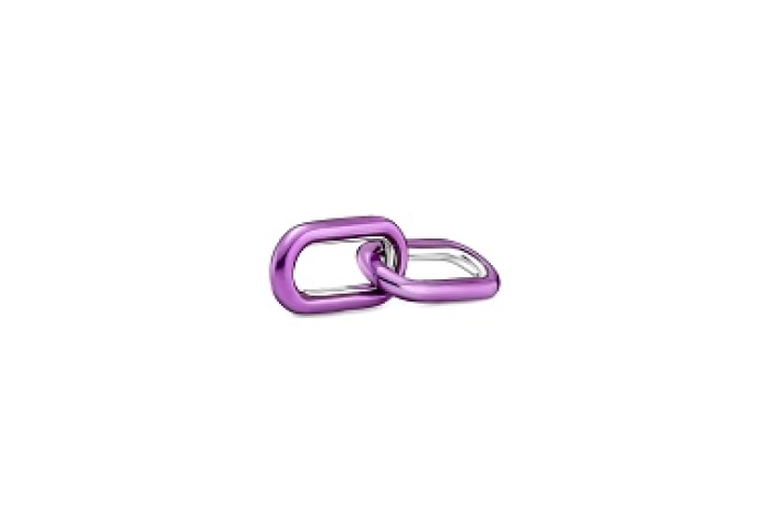 Sterling silver double link with transparentpurple enamel /799663C02