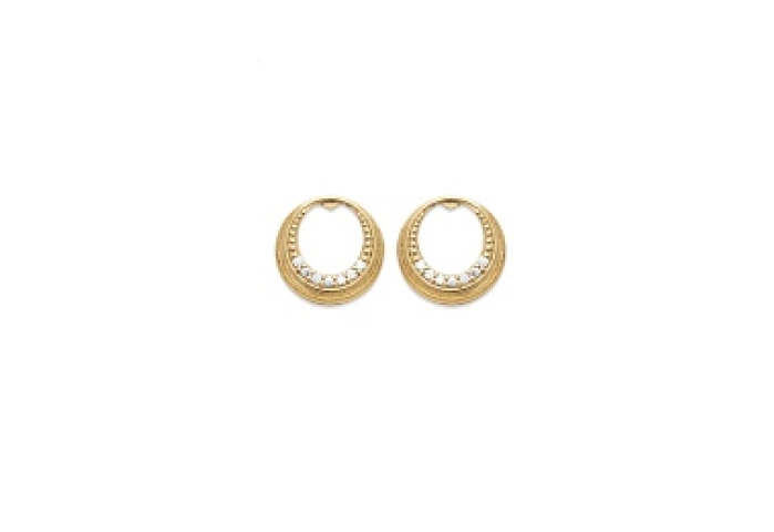 EARRINGS 18 KT GOLD PLATED CZ /2572210