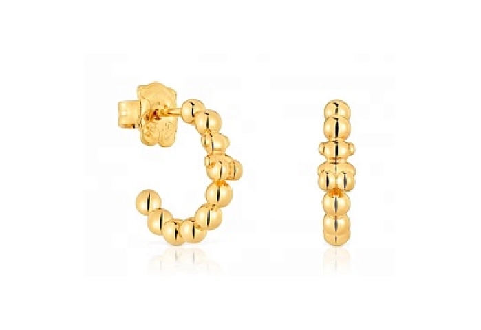 SILVER GOLD PLATED EARRINGS BALLS 10MM