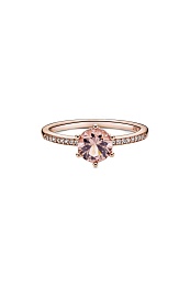 Crown 14k rose gold-plated ring with blush pink cr