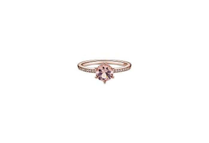 Crown 14k rose gold-plated ring with blush pink cr