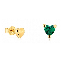 SILVER GOLD PLATED EARR. LGG EMERALD