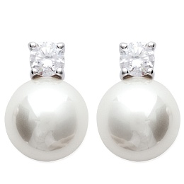 EARRINGSRHODIUMIMIT. PLATEDSILVER CZ925PEARL