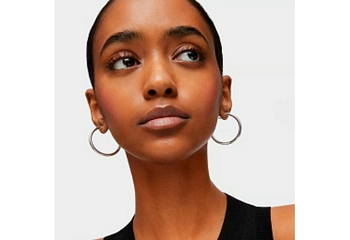 SILVER HOOP EARRING 27MM