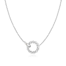 Silver Interlinked Circles Pavé Necklace