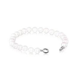 CULTURED PEARLS SILVER RINGS BRACELET