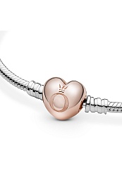 Silver bracelet with heart-shaped PANDORA Rose clasp/Серебряный браслет с застежкой Pandora Rose