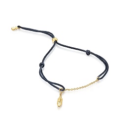 18KT GOLD BRACELET 10MM NYLON CORD