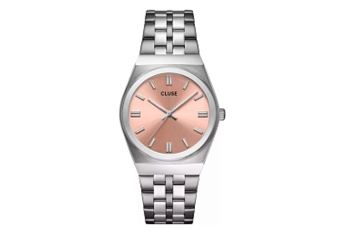 Retro 70's Watch Steel, Light Salmon, Silver Colou