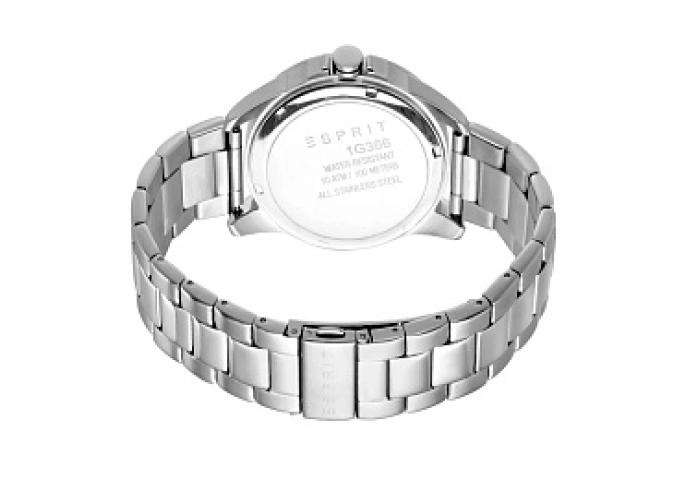 ESPRITDarkBracelet,BlueMen3Dial,HandsWatch,StainlessDate,Silver10SteelColorATMMetalCase,