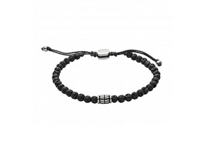 BRACELET BASE METAL WITH BLACK LAVA