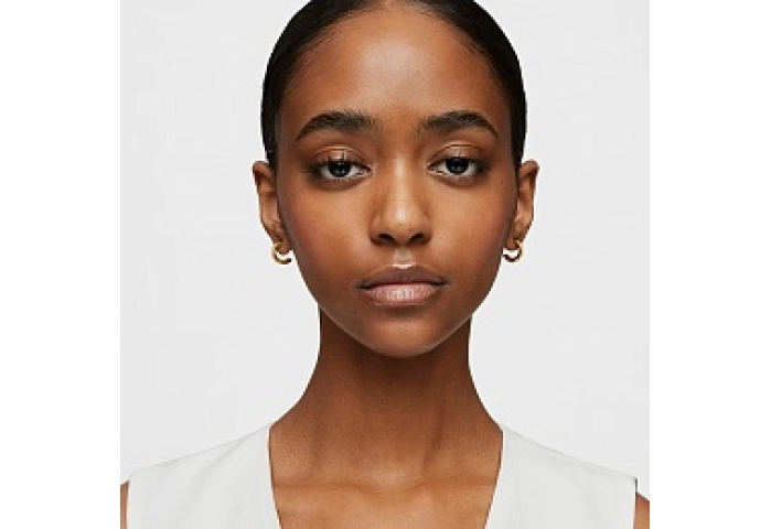 SILVER GOLD PLATED HOOP EAR SMOOTH 8MM