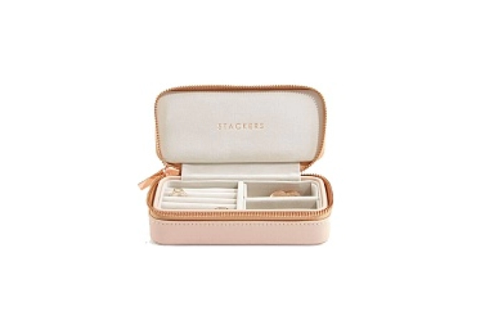 BLUSH PINK STACKERS MID SIZE ZIP UP TRAVEL JEW BOX