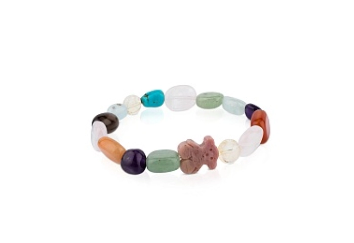 SILVER BRACELET MULTI GEMS