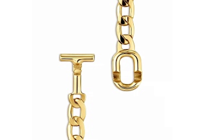 SILVER GOLD PLATED BRACELET 17,5CM