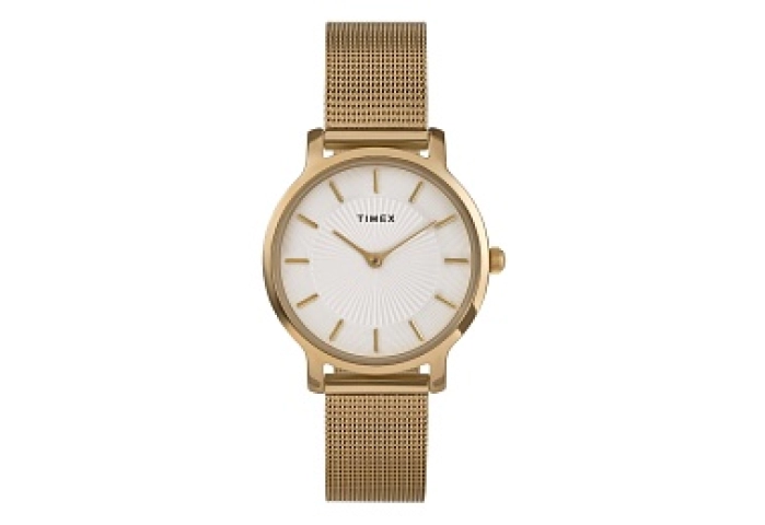 Transcend- 34mm Goldtone with White Dial