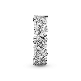 Daisy silver ring with cubic zirconia