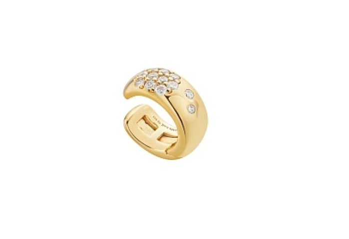 Gold Wide Sparkle Ear Cuff