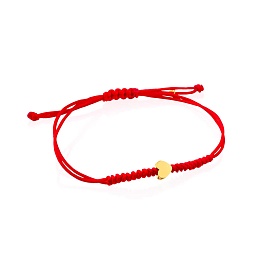 24KT GOLD BRACELET RED NYLON CORD