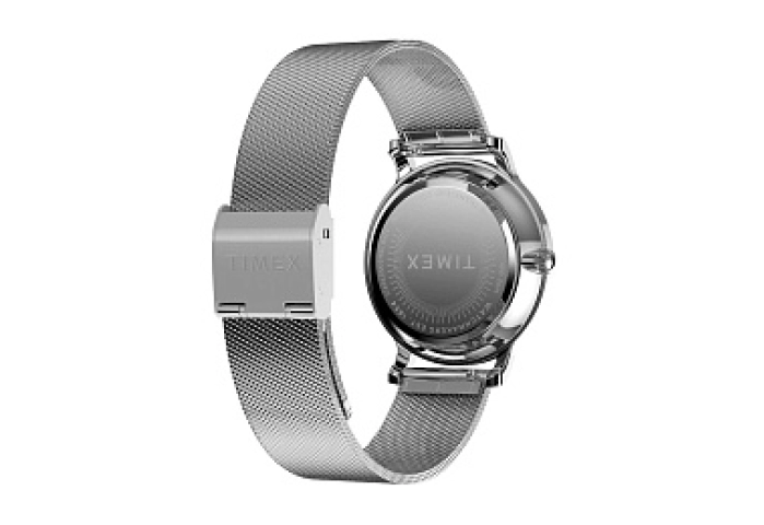 Transcend- 34mm Silvertone with Blue Dial