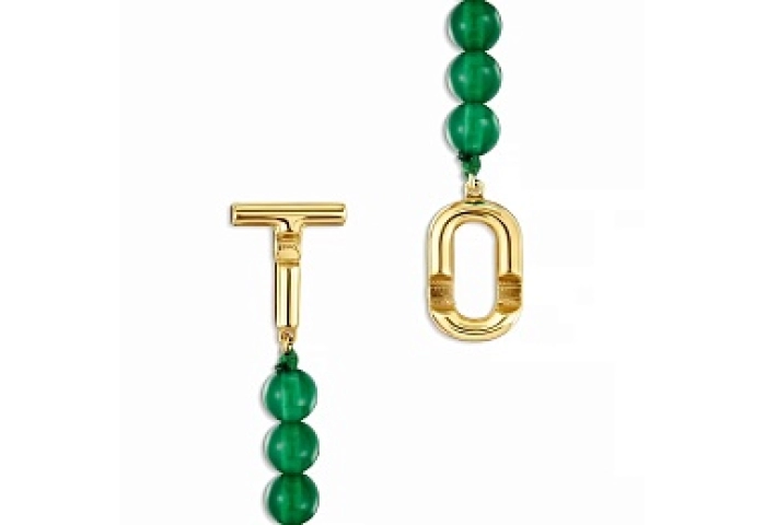 SILVER GOLDPLATED BRACELET GREEN CHALCED