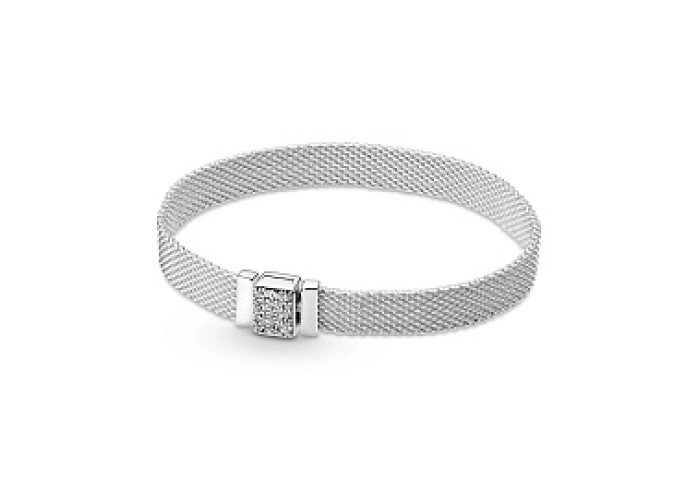 Pandora Reflexions mesh sterling silver bracelet w