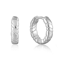 Smooth Twist Huggie Hoop Earrings