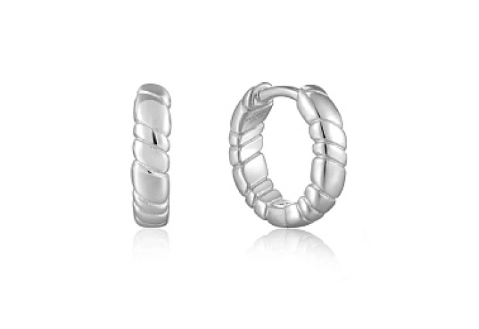 Smooth Twist Huggie Hoop Earrings
