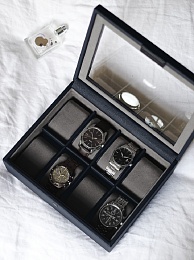 Navy Blue 8 Piece Watch Box