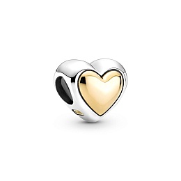 Heart sterling silver and 14k gold charm /799415C00