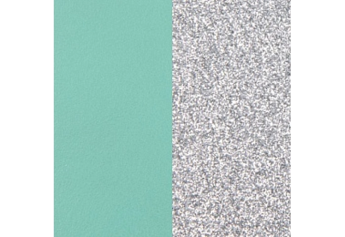 LEATHER BAND FOR JEWELRY 8MM AQUA / SILVER GLITTER