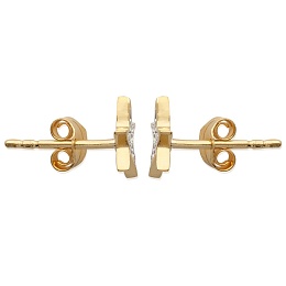 EARRINGS 18 KT GOLD PLATED CZ