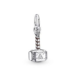 Marvel Thors Hammer sterling silver dangle with br