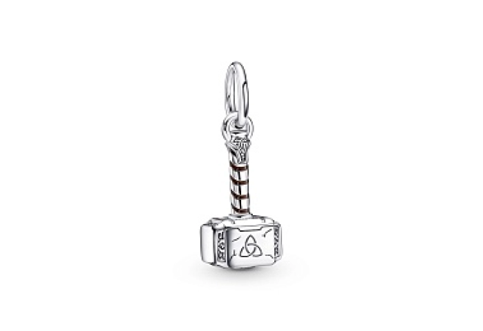 Marvel Thors Hammer sterling silver dangle with br