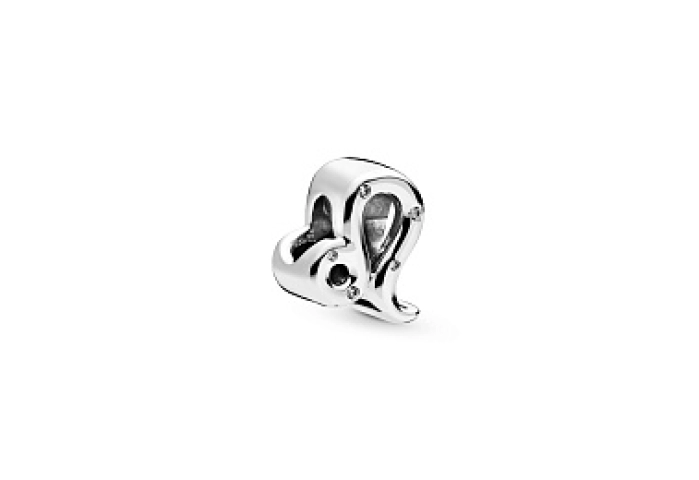 Leo sterling silver charm with clear cubic zirconi