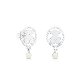 SILVER EARRINGS 12MM CULTURED PEARL