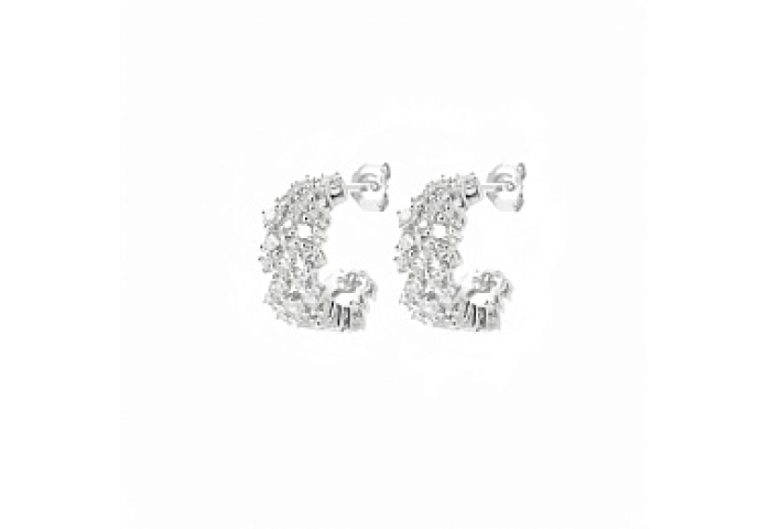LOOPRHODIUMEARRINGSPLATEDSILVERCZ 925